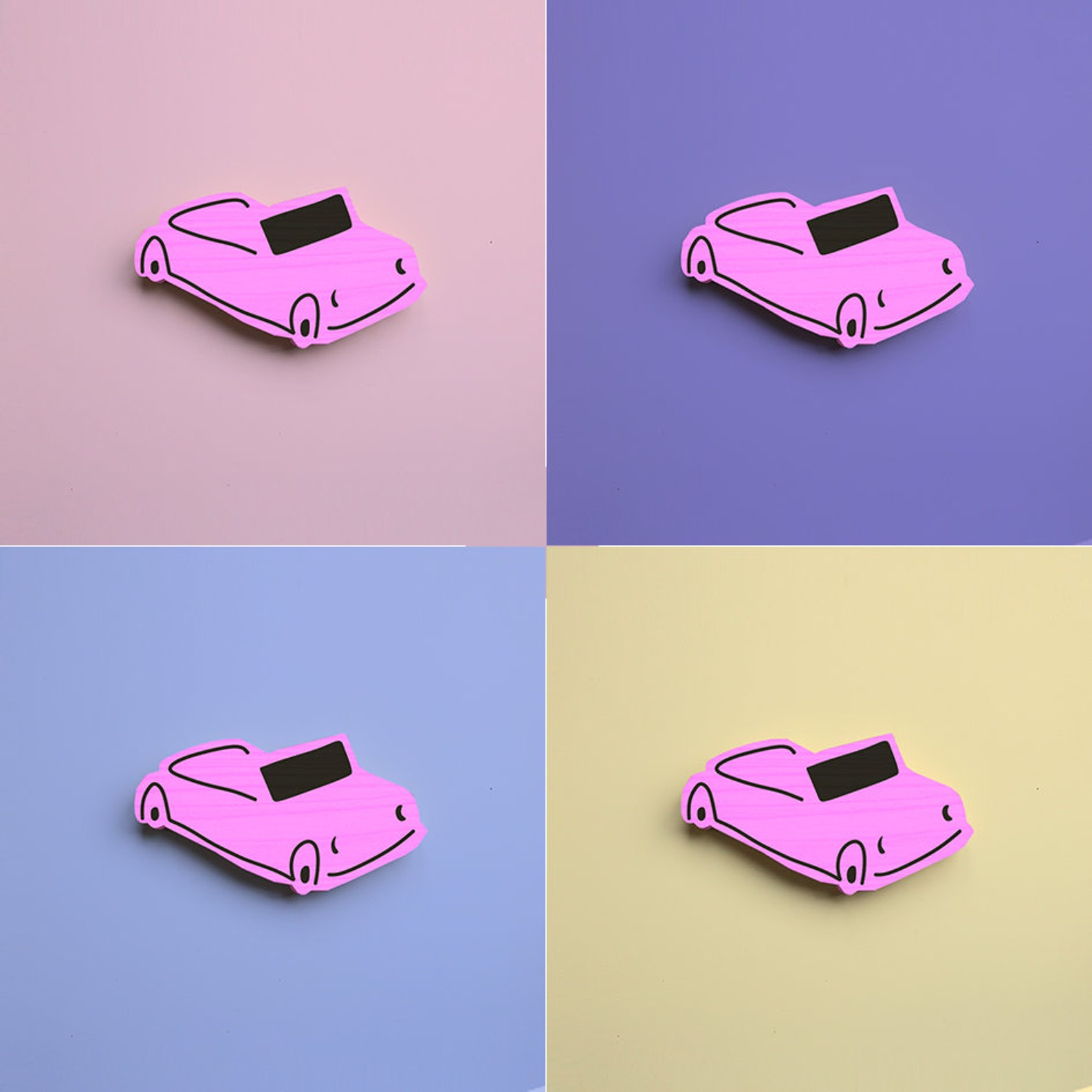 Pink Car Wall art decor Minimalist Bedroom gift for kids | Etsy