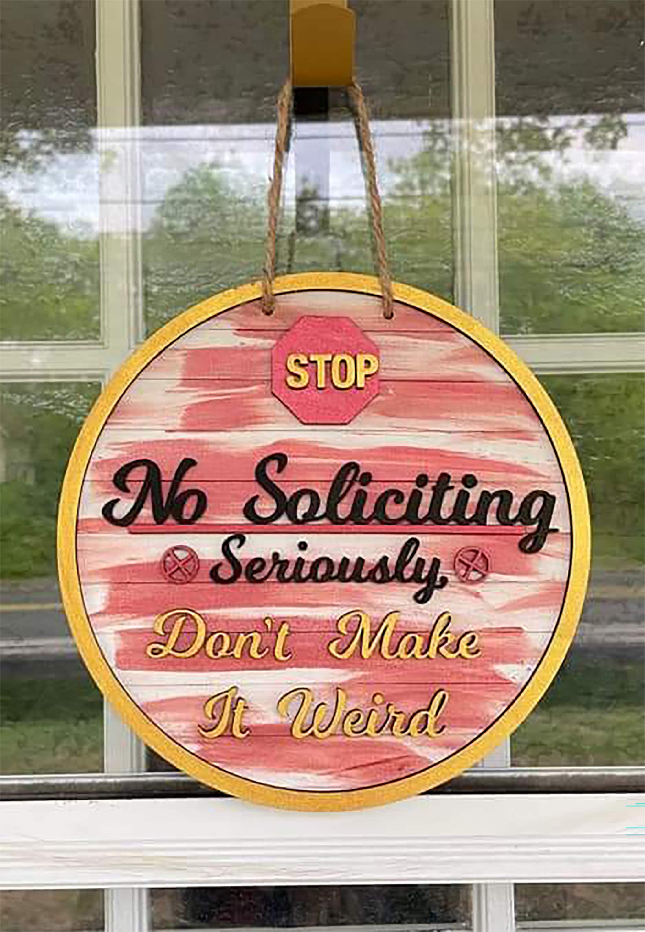 No Soliciting Door Hanger With Window Hanger Option no Etsy