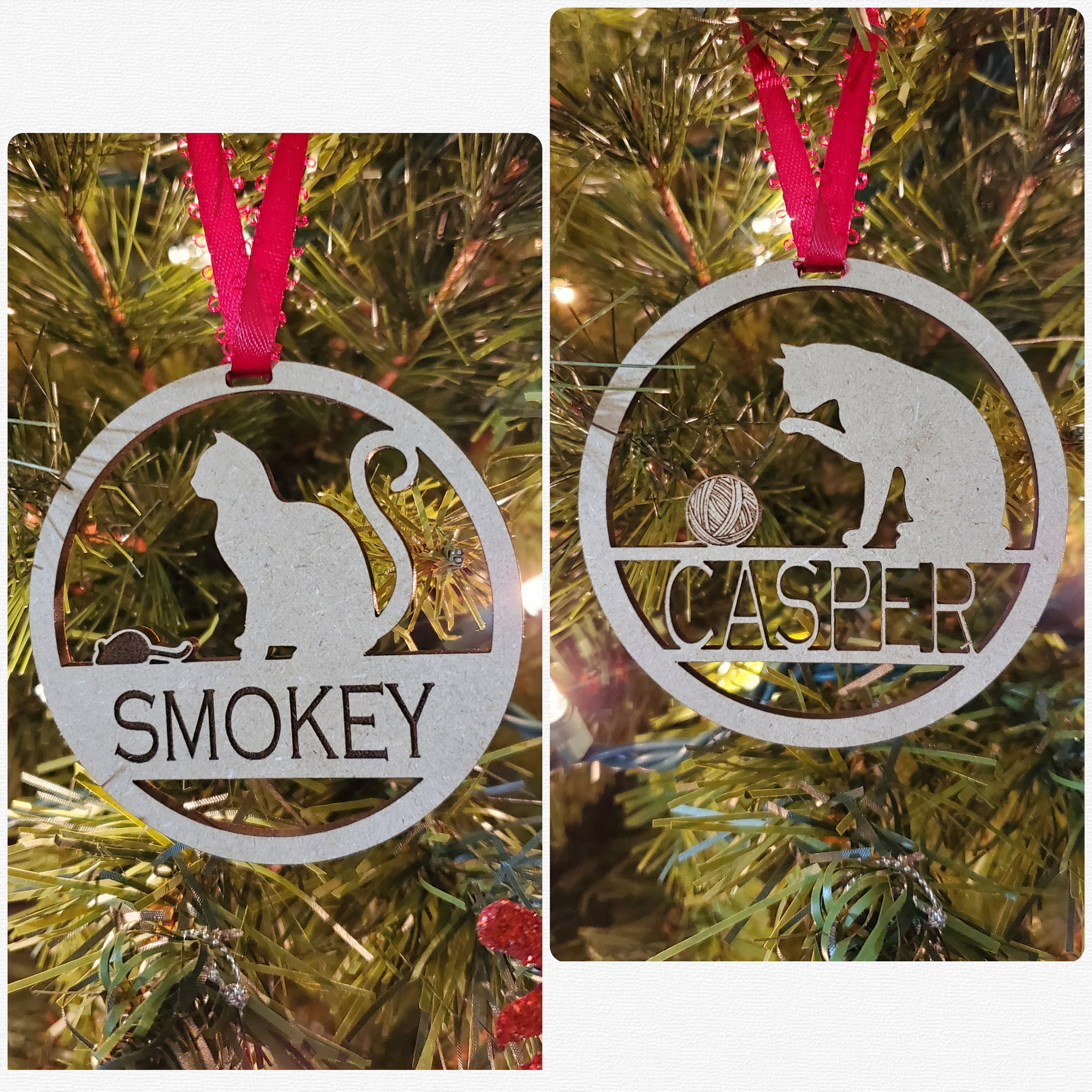 2 Personalizable Cat Ornaments Digital File Laser Cut File Etsy UK