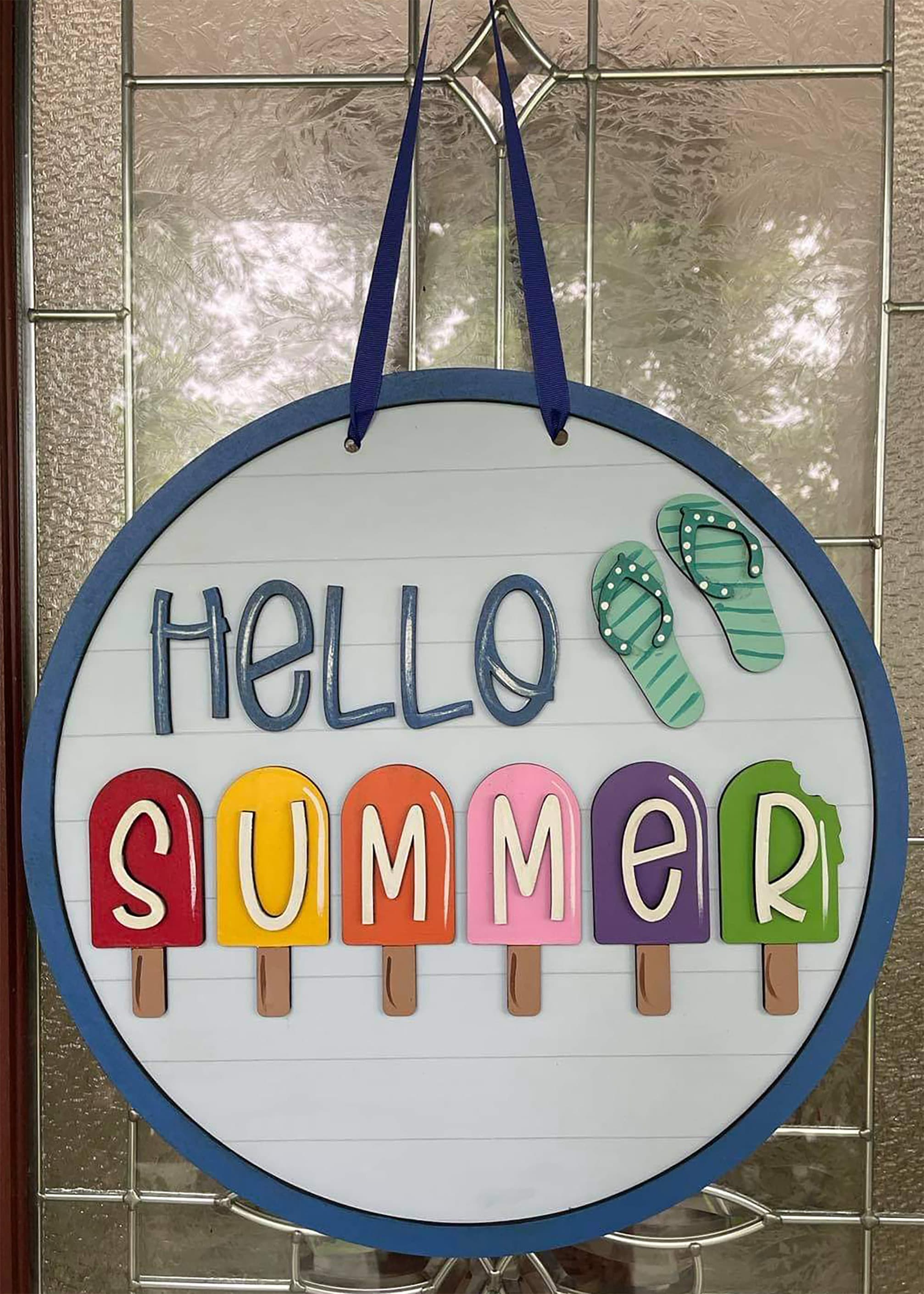 Hello Summer Door Hanger (no Physical Item), Digital, Laser Cut File ...