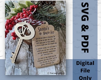 WestmonWorks Santa Key for No Chimney Houses Magic Skeleton Keys with Santa's Face Gift Set, 2 Long