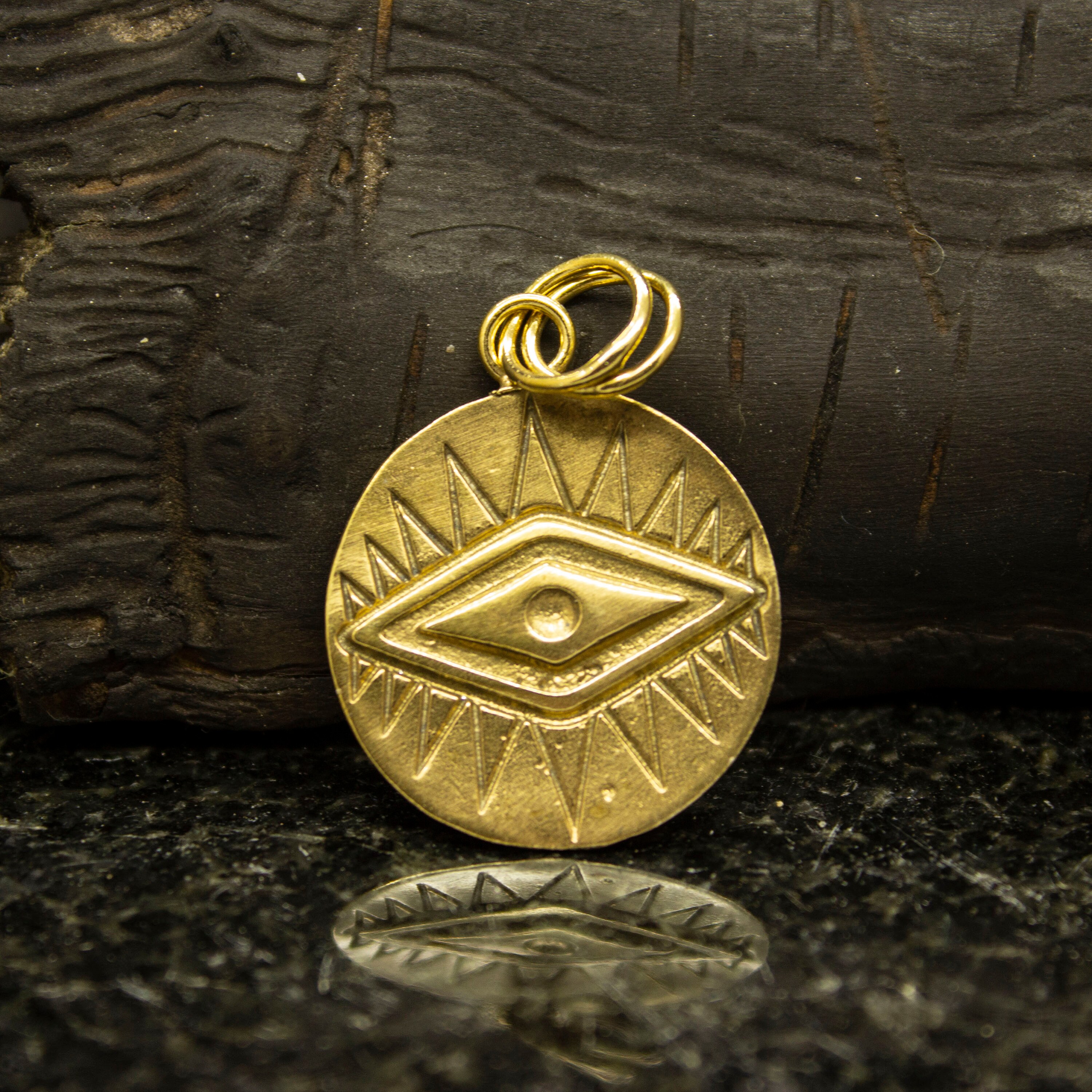 Gold Evil Eye Necklace 24K Gold Plated 925 Sterling Silver Etsy