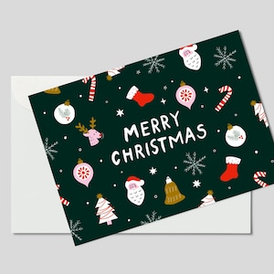 Cartolina BUON NATALE verde / Cartolina colorata per Natale o come regalo