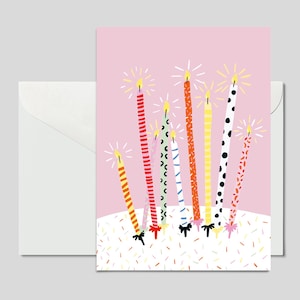 Postcard BIRTHDAY CANDLES / Colorful postcard suitable for birthday