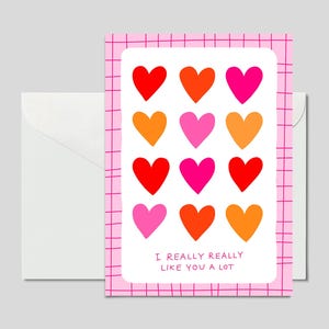 Carte postale COEURS rose / Carte postale colorée pour la Saint Valentin ou comme cadeau