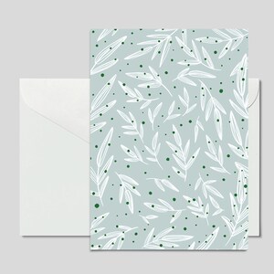 Postal RAMOS verde / para aniversário, Natal, como pingente ou presente