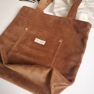 Tote bag Velours Camel - Sac corduroy
