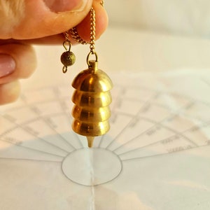 Egyptian pendulum Osiris  in copper with 4 semi-spheres downwards Radionic Radioesthesia Dowsing
