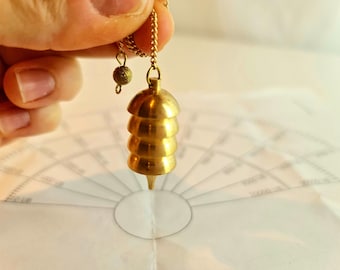 Egyptian pendulum Osiris  in copper with 4 semi-spheres downwards Radionic Radioesthesia Dowsing