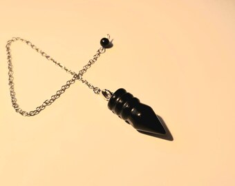 Egyptian pendulum Isis two batteries quartz Black Agate Onyx excellent quality dowsing radionic radiesthesia guide dowsing charts and bag
