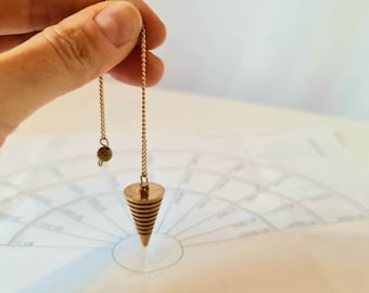 Egyptian copper conical pendulum triangle with 8 batteries discs