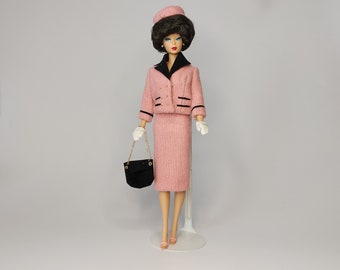 Traje rosa de Jackie Kennedy para muñeca Barbie estándar 1/6