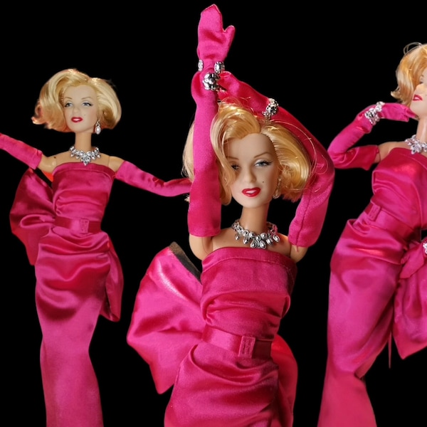 Marilyn Monroe Barbie Dress for Standard Barbie Dolls 1/6 Size, Poppy Parker Fashion Royalty A1, and similar dolls