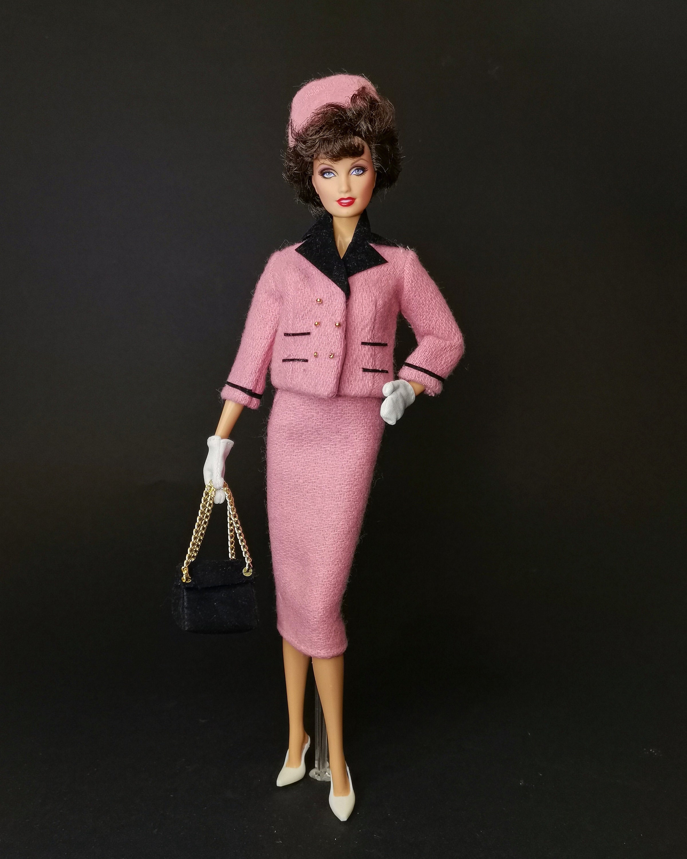 Jackie Kennedy Pink Suit for Standard Barbie Doll 1/6 