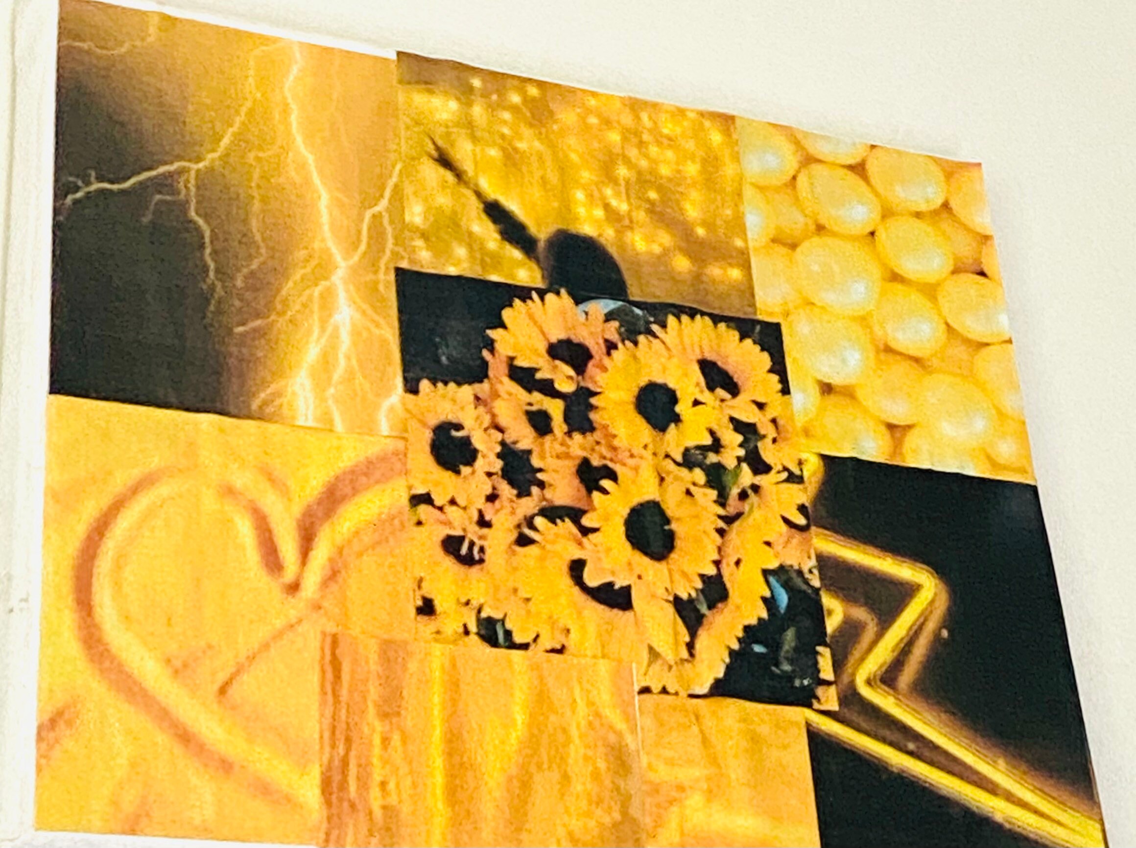 Yellow Canvas Collage Art Print Etsy