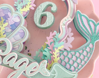 Mermaid Cake topper Mermaid theme Under the sea decorations