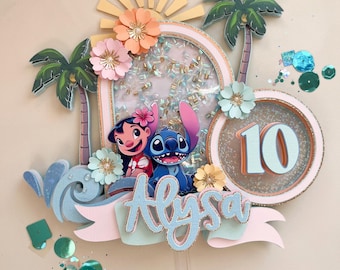 Hawaiian cake topper lilo and stitch cake