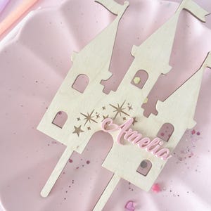 Princess castle cake topper wood cake topper acrylic cake topper