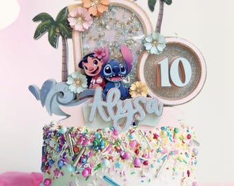 Hawaiian cake topper lilo and stitch cake