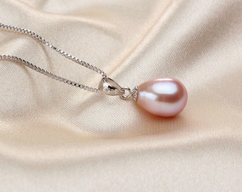 Diamond Pearl Necklace 14K Pearl Necklace Genuine Freshwater - Etsy