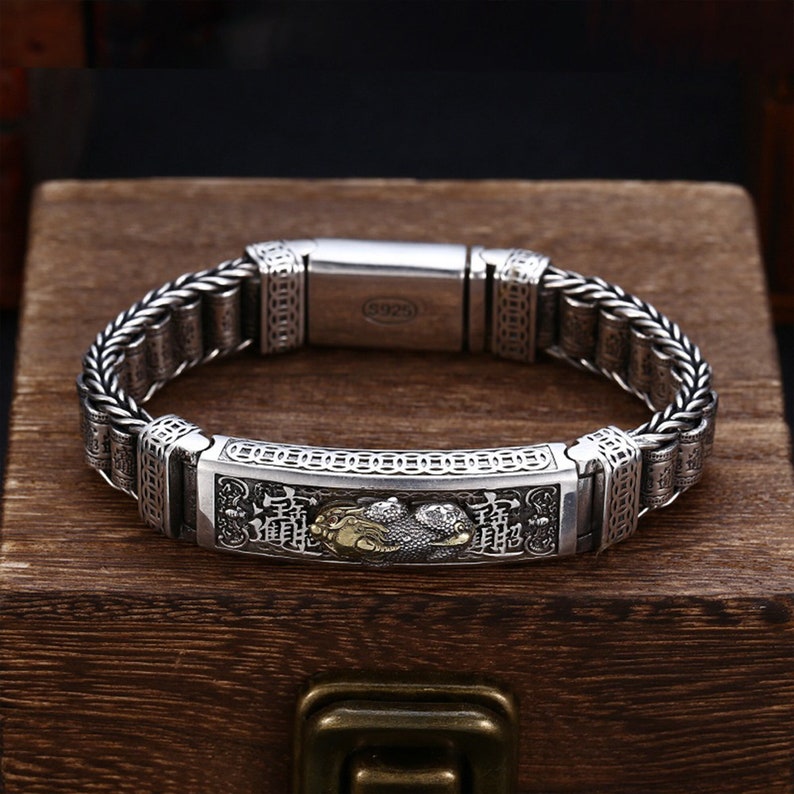 925 Sterling Silver Bracelet Lucky Pixiu Wealth Bracelet - Etsy