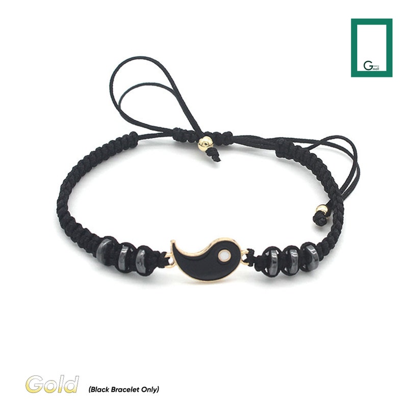 Gold/Silver Lovers Couple Bracelet Yin And Yang Adjustable | Etsy Canada