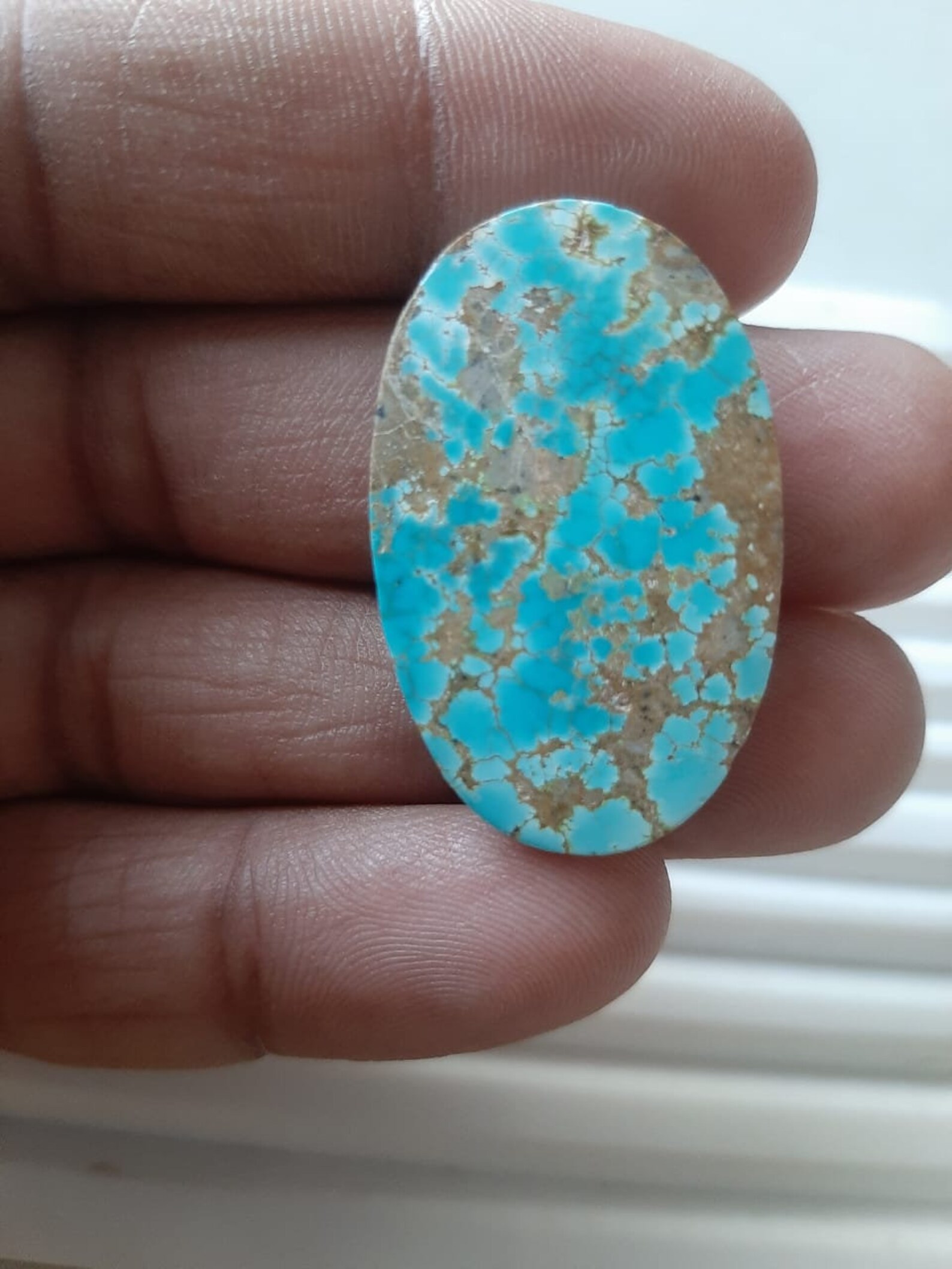 Natural Turquoise Cabochon Beautiful Handmade 21x34mm Oval Etsy