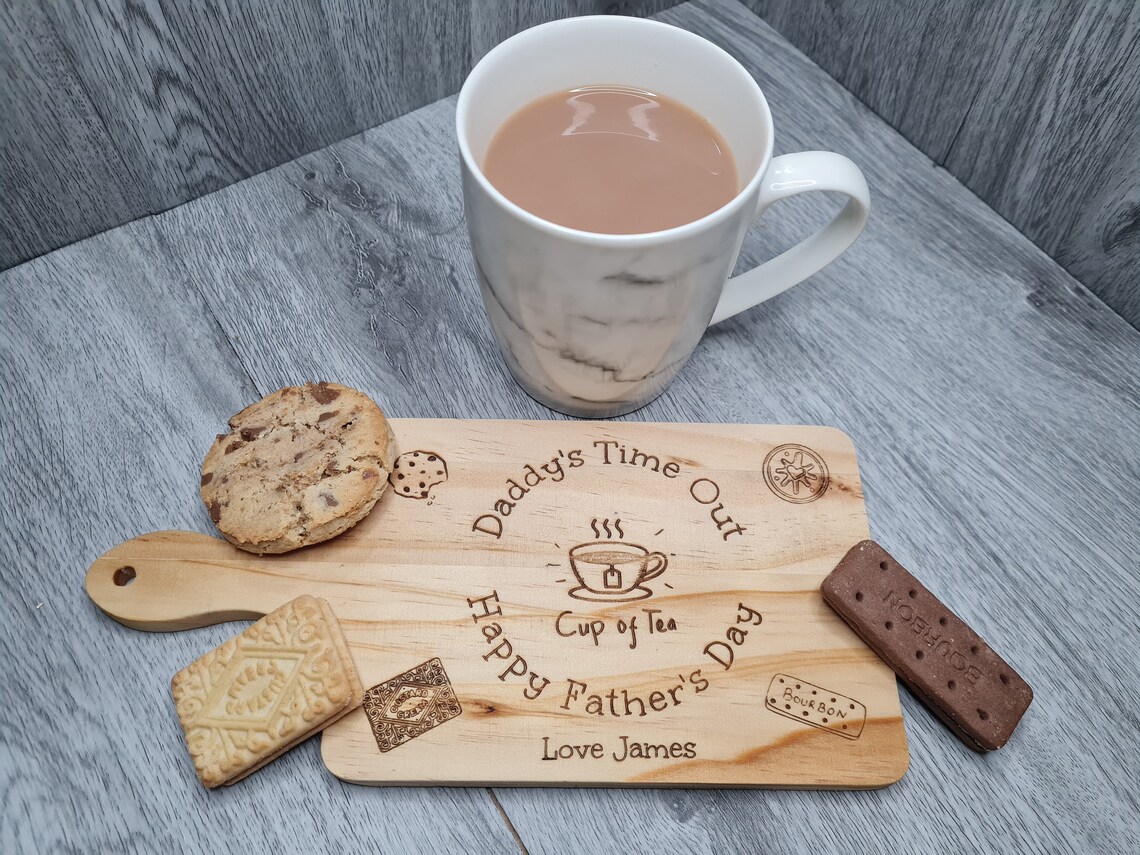Personalised Tea and Biscuits board Etsy