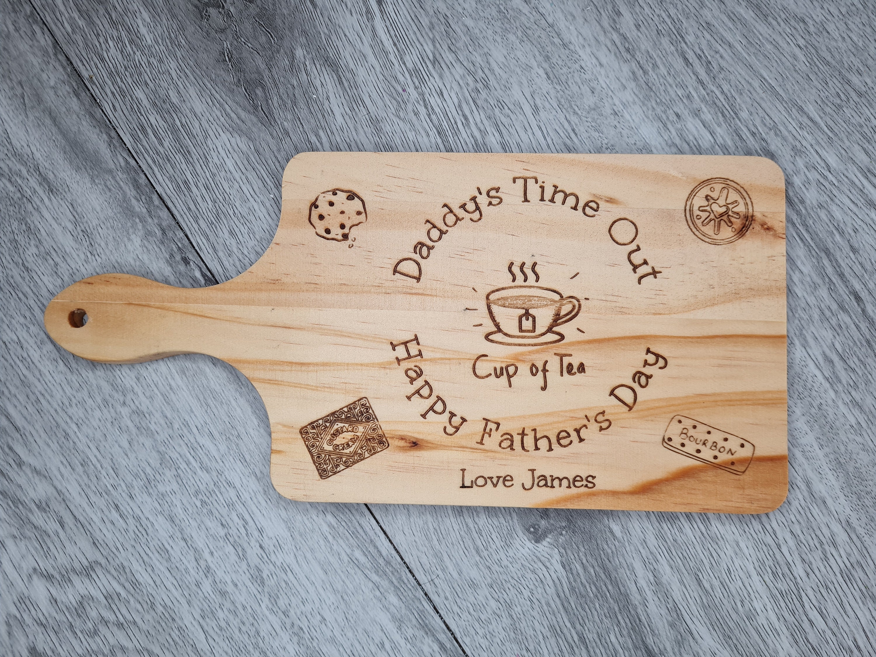Personalised Tea and Biscuits board Etsy