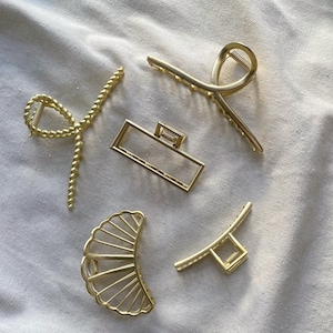 QiSpirit® Metal Hair Clip, Minimalist Gold Hair Clip, Acetate Hair Clip, Hair Claw, Classic Hair Accessories, Hair Clip, Meditation