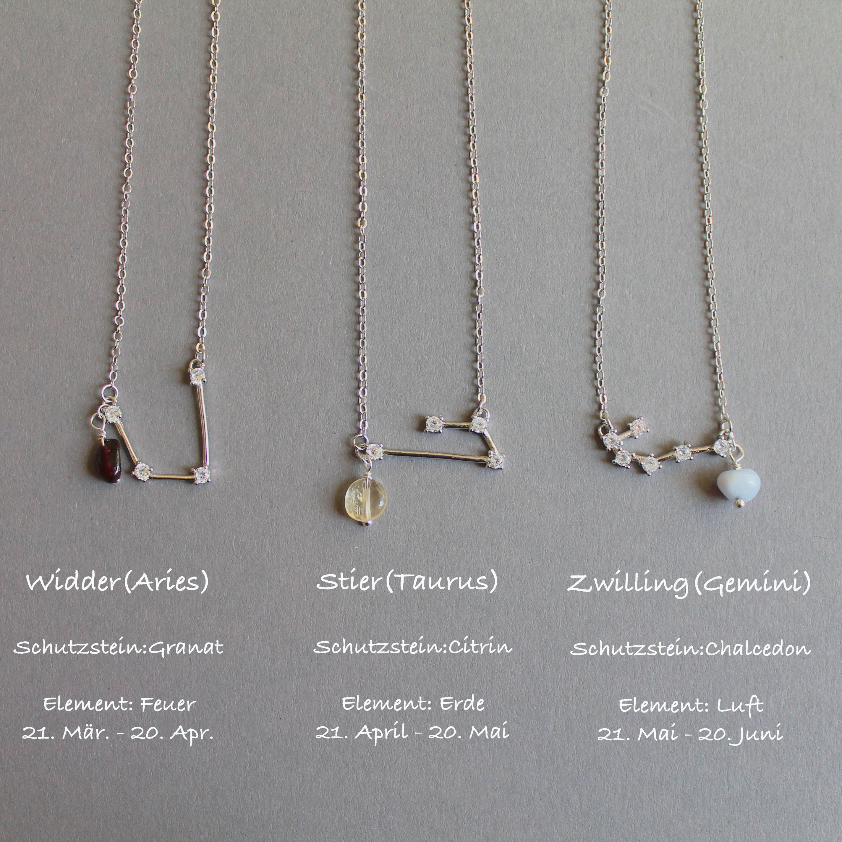 Collana Segno Zodiacale Donna In Onice E Ematite – Fatto A Mano, Oroscopo