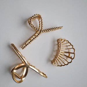 Pince à cheveux QiSpirit® en métal, pince à cheveux minimaliste dorée, pince à cheveux en acétate, pince à cheveux, accessoires pour cheveux classiques, pince à cheveux, méditation