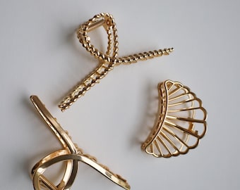 Pince à cheveux QiSpirit® en métal, pince à cheveux minimaliste dorée, pince à cheveux en acétate, pince à cheveux, accessoires pour cheveux classiques, pince à cheveux, méditation