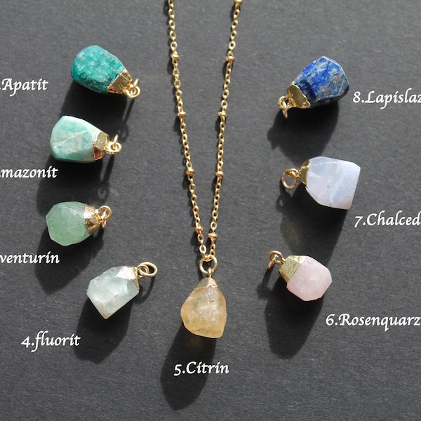 Filigree gemstones necklace, aventurine, agate, amethyst, turquoise, agalmatolite pendant, minimalist necklace, talisman, healing stones