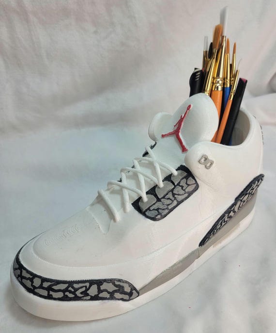 Jordan 3 inspired desk caddy | Unique Desk organizer for Pens , Pencils, paint brushes & more.  free UV Decal/Sticker w/purchase