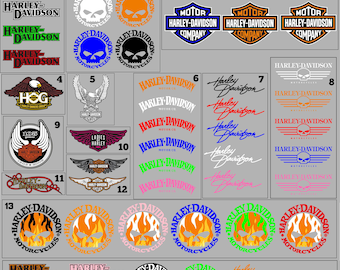 Harley Motorrad Aufkleber - Premium UV-beständiger Aufkleber für die Windschutzscheibe, den Tank oder die Schutzbleche | Benutzerdefinierte Emblem Zubehör