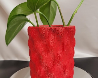 Maceta de cemento hecha a mano (onda): moderna maceta de hormigón para plantas de interior, suculentas, cactus y decoración de interior y exterior.