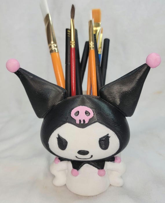 Kuromi Hello Kitty Desktop organizer for pens, pencils, markers, paint brushes, & more FREE UV Decal/Sticker with purchase!