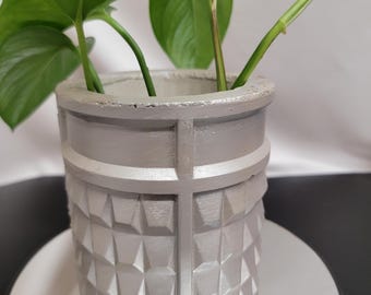 Handmade Cement Planter (Fence)– Modern Concrete Pot for House Plants, Succulents, Cactus, Indoor & Outdoor Décor