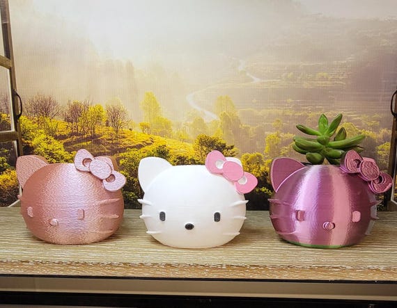 Hello Kitty Plant / Succulant Pot - Adorable Planter for Desk or Home Décor FREE UV Decal with purchase