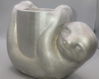 Handmade Cement Planter (Sloth)– Modern Concrete Pot for House Plants, Succulents, Cactus, Indoor & Outdoor Décor