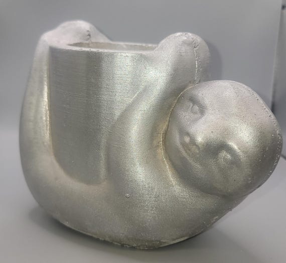 Handmade Cement Planter (Sloth)– Modern Concrete Pot for House Plants, Succulents, Cactus, Indoor & Outdoor Décor