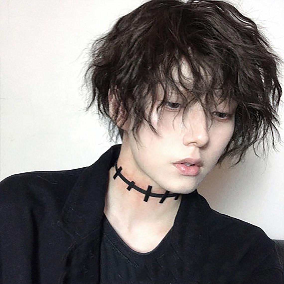 Black wigs for men curly Cosplay Men's Wigs Harajuku Etsy