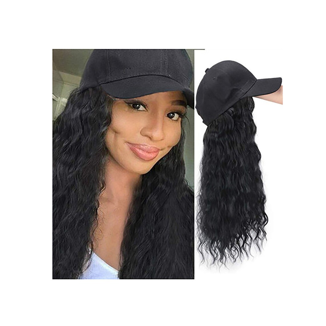 Wig hat with hair for black women Alopecia hair hatHat With Etsy