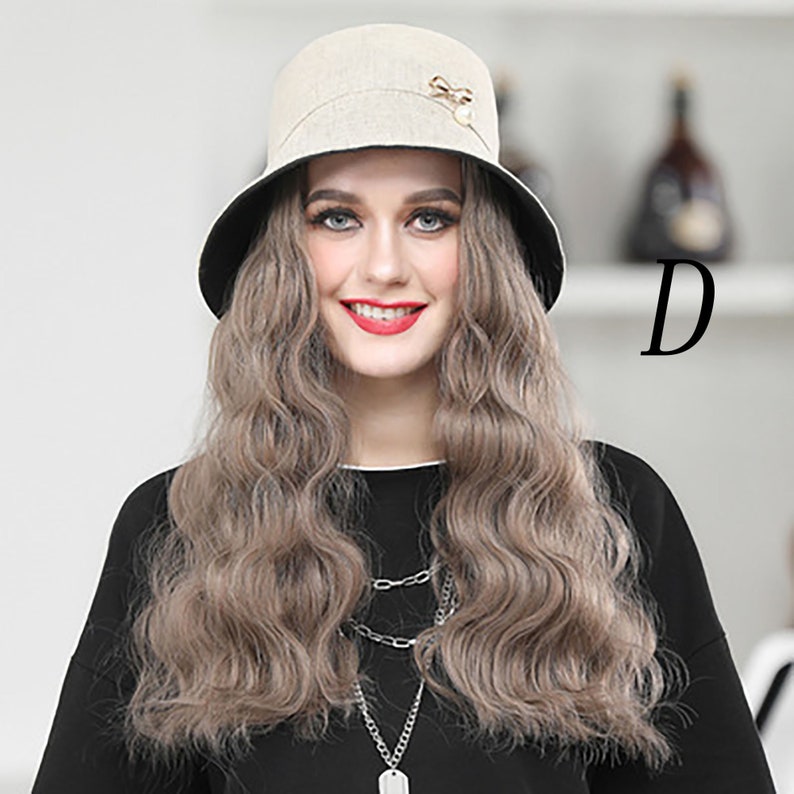 Wigs Hat Wig Hat With Hair for Black Womenhat With Long Etsy