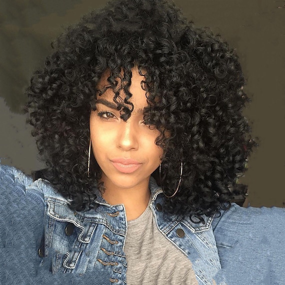 Afro Curly Wig Wigs for Black Women Explosion Wig Realistic | Etsy