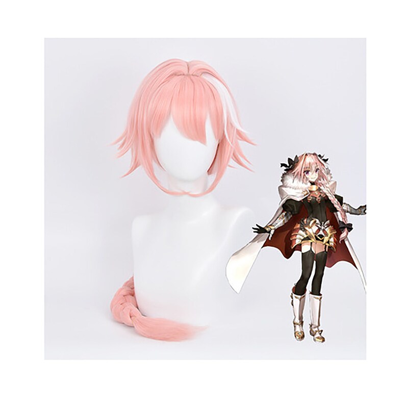 Astolfo Cosplay Wig, Fate goApocrypha FGO, Lolita Wigs, Cosplay Long Wig, Synthetic  Wig, Wig For Women, Party Wigs,Pink and white mixed wig 