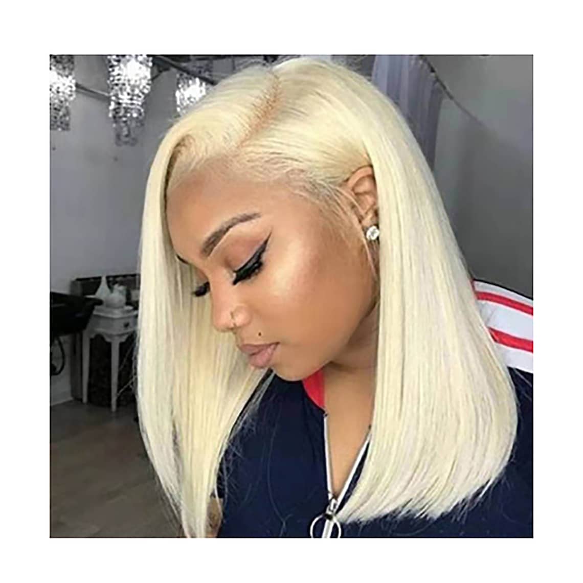 Medium long gold wig Short Wigs Natural Short Wig Realistic Etsy