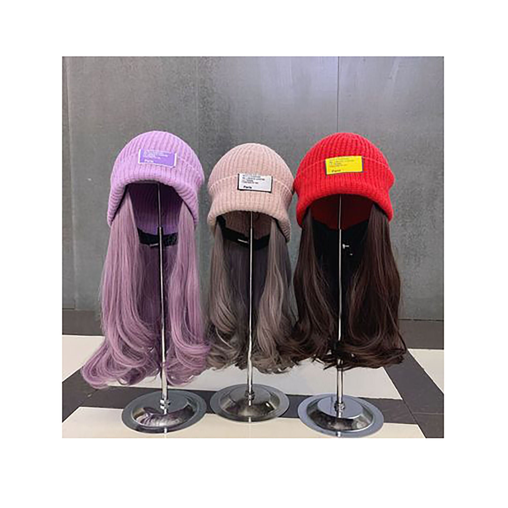 Hats Knitted Hat Wigs Female Hat 