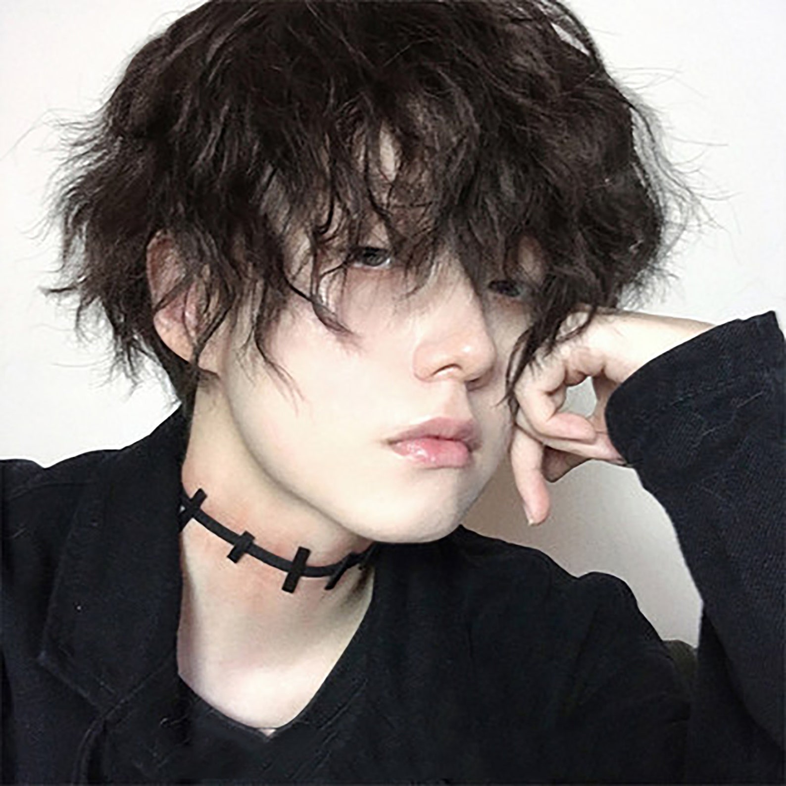 Black wigs for men curly Cosplay Men's Wigs Harajuku Etsy